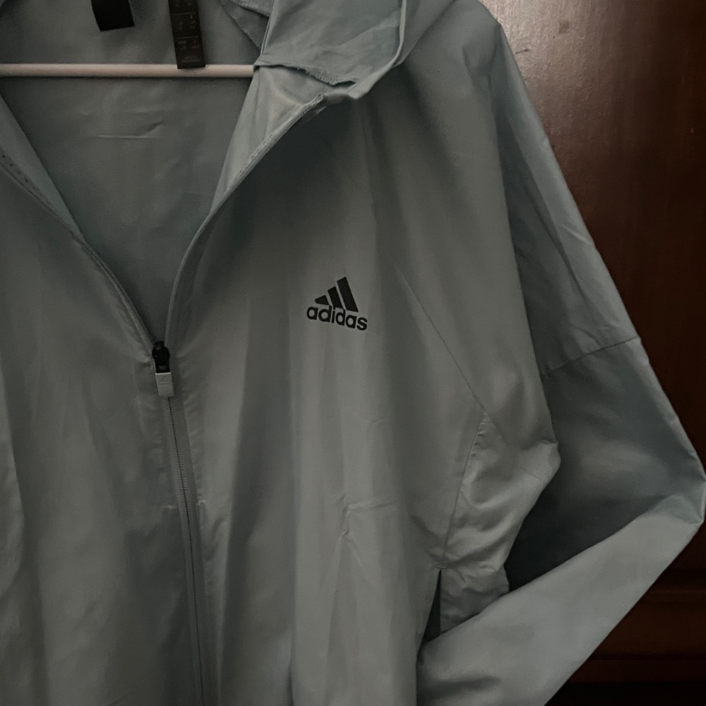 Adidas Light Gray Hooded Jacket - image 3